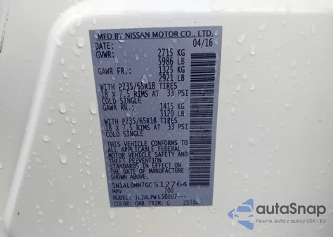 2016 Infiniti Qx60 from USA, damaged, VIN 5N1AL0MN7GC512764